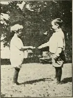 An illustration from Rhythmic action plays and dances; a book of original games and dances, arranged progressively, to Mother Goose and other action songs, with a teaching introductory; for the kindergarten, primary schools, playground and gymnasium (1915)