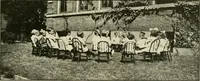 An illustration from Rhythmic action plays and dances; a book of original games and dances, arranged progressively, to Mother Goose and other action songs, with a teaching introductory; for the kindergarten, primary schools, playground and gymnasium (1915)