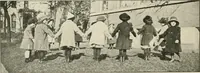 An illustration from Rhythmic action plays and dances; a book of original games and dances, arranged progressively, to Mother Goose and other action songs, with a teaching introductory; for the kindergarten, primary schools, playground and gymnasium (1915)