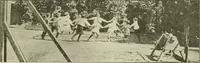 An illustration from Rhythmic action plays and dances; a book of original games and dances, arranged progressively, to Mother Goose and other action songs, with a teaching introductory; for the kindergarten, primary schools, playground and gymnasium (1915)