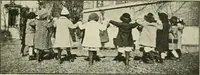 An illustration from Rhythmic action plays and dances; a book of original games and dances, arranged progressively, to Mother Goose and other action songs, with a teaching introductory; for the kindergarten, primary schools, playground and gymnasium (1915)