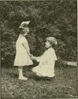 An illustration from Rhythmic action plays and dances; a book of original games and dances, arranged progressively, to Mother Goose and other action songs, with a teaching introductory; for the kindergarten, primary schools, playground and gymnasium (1915)