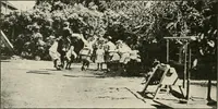 An illustration from Rhythmic action plays and dances; a book of original games and dances, arranged progressively, to Mother Goose and other action songs, with a teaching introductory; for the kindergarten, primary schools, playground and gymnasium (1915)