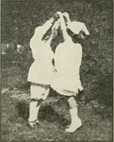 An illustration from Rhythmic action plays and dances; a book of original games and dances, arranged progressively, to Mother Goose and other action songs, with a teaching introductory; for the kindergarten, primary schools, playground and gymnasium (1915)