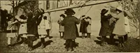 An illustration from Rhythmic action plays and dances; a book of original games and dances, arranged progressively, to Mother Goose and other action songs, with a teaching introductory; for the kindergarten, primary schools, playground and gymnasium (1915)
