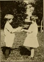 An illustration from Rhythmic action plays and dances; a book of original games and dances, arranged progressively, to Mother Goose and other action songs, with a teaching introductory; for the kindergarten, primary schools, playground and gymnasium (1915)