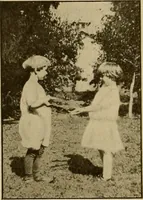 An illustration from Rhythmic action plays and dances; a book of original games and dances, arranged progressively, to Mother Goose and other action songs, with a teaching introductory; for the kindergarten, primary schools, playground and gymnasium (1915)