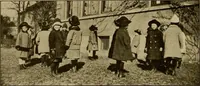 An illustration from Rhythmic action plays and dances; a book of original games and dances, arranged progressively, to Mother Goose and other action songs, with a teaching introductory; for the kindergarten, primary schools, playground and gymnasium (1915)