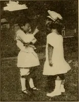 An illustration from Rhythmic action plays and dances; a book of original games and dances, arranged progressively, to Mother Goose and other action songs, with a teaching introductory; for the kindergarten, primary schools, playground and gymnasium (1915)