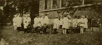 An illustration from Rhythmic action plays and dances; a book of original games and dances, arranged progressively, to Mother Goose and other action songs, with a teaching introductory; for the kindergarten, primary schools, playground and gymnasium (1915)