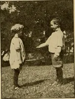 An illustration from Rhythmic action plays and dances; a book of original games and dances, arranged progressively, to Mother Goose and other action songs, with a teaching introductory; for the kindergarten, primary schools, playground and gymnasium (1915)