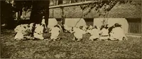An illustration from Rhythmic action plays and dances; a book of original games and dances, arranged progressively, to Mother Goose and other action songs, with a teaching introductory; for the kindergarten, primary schools, playground and gymnasium (1915)