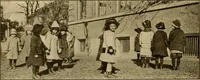 An illustration from Rhythmic action plays and dances; a book of original games and dances, arranged progressively, to Mother Goose and other action songs, with a teaching introductory; for the kindergarten, primary schools, playground and gymnasium (1915)