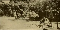 An illustration from Rhythmic action plays and dances; a book of original games and dances, arranged progressively, to Mother Goose and other action songs, with a teaching introductory; for the kindergarten, primary schools, playground and gymnasium (1915)