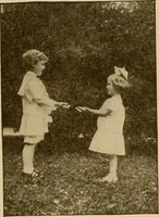 An illustration from Rhythmic action plays and dances; a book of original games and dances, arranged progressively, to Mother Goose and other action songs, with a teaching introductory; for the kindergarten, primary schools, playground and gymnasium (1915)