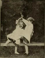 An illustration from Rhythmic action plays and dances; a book of original games and dances, arranged progressively, to Mother Goose and other action songs, with a teaching introductory; for the kindergarten, primary schools, playground and gymnasium (1915)