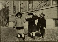 An illustration from Rhythmic action plays and dances; a book of original games and dances, arranged progressively, to Mother Goose and other action songs, with a teaching introductory; for the kindergarten, primary schools, playground and gymnasium (1915)