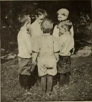 An illustration from Rhythmic action plays and dances; a book of original games and dances, arranged progressively, to Mother Goose and other action songs, with a teaching introductory; for the kindergarten, primary schools, playground and gymnasium (1915)