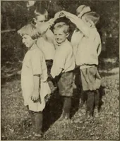 An illustration from Rhythmic action plays and dances; a book of original games and dances, arranged progressively, to Mother Goose and other action songs, with a teaching introductory; for the kindergarten, primary schools, playground and gymnasium (1915)