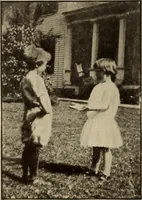 An illustration from Rhythmic action plays and dances; a book of original games and dances, arranged progressively, to Mother Goose and other action songs, with a teaching introductory; for the kindergarten, primary schools, playground and gymnasium (1915)