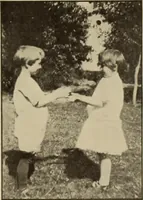 An illustration from Rhythmic action plays and dances; a book of original games and dances, arranged progressively, to Mother Goose and other action songs, with a teaching introductory; for the kindergarten, primary schools, playground and gymnasium (1915)