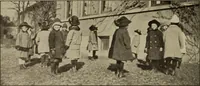 An illustration from Rhythmic action plays and dances; a book of original games and dances, arranged progressively, to Mother Goose and other action songs, with a teaching introductory; for the kindergarten, primary schools, playground and gymnasium (1915)