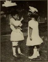 An illustration from Rhythmic action plays and dances; a book of original games and dances, arranged progressively, to Mother Goose and other action songs, with a teaching introductory; for the kindergarten, primary schools, playground and gymnasium (1915)
