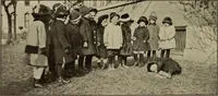 An illustration from Rhythmic action plays and dances; a book of original games and dances, arranged progressively, to Mother Goose and other action songs, with a teaching introductory; for the kindergarten, primary schools, playground and gymnasium (1915)