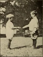 An illustration from Rhythmic action plays and dances; a book of original games and dances, arranged progressively, to Mother Goose and other action songs, with a teaching introductory; for the kindergarten, primary schools, playground and gymnasium (1915)