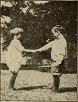 An illustration from Rhythmic action plays and dances; a book of original games and dances, arranged progressively, to Mother Goose and other action songs, with a teaching introductory; for the kindergarten, primary schools, playground and gymnasium (1915)