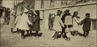 An illustration from Rhythmic action plays and dances; a book of original games and dances, arranged progressively, to Mother Goose and other action songs, with a teaching introductory; for the kindergarten, primary schools, playground and gymnasium (1915)