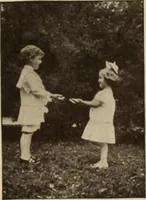 An illustration from Rhythmic action plays and dances; a book of original games and dances, arranged progressively, to Mother Goose and other action songs, with a teaching introductory; for the kindergarten, primary schools, playground and gymnasium (1915)
