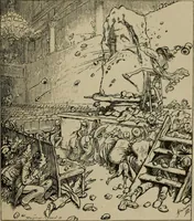 An illustration from Richard Wagner en caricatures : 130 reproductions de caricatures françaises, allemandes, anglaises, italiennes, portraits : autographes (lettre et musique) dessins originaux de J. Blass, Moloch et Tiret-Bognet (1892)