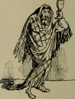 An illustration from Richard Wagner en caricatures : 130 reproductions de caricatures françaises, allemandes, anglaises, italiennes, portraits : autographes (lettre et musique) dessins originaux de J. Blass, Moloch et Tiret-Bognet (1892)