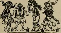 An illustration from Richard Wagner en caricatures : 130 reproductions de caricatures françaises, allemandes, anglaises, italiennes, portraits : autographes (lettre et musique) dessins originaux de J. Blass, Moloch et Tiret-Bognet (1892)