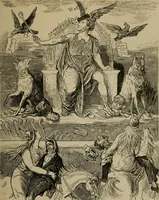 Picture 62 of 165 from Richard Wagner en caricatures : 130 reproductions de caricatures françaises, allemandes, anglaises, italiennes, portraits : autographes (lettre et musique) dessins originaux de J. Blass, Moloch et Tiret-Bognet (1892), leaf 132
