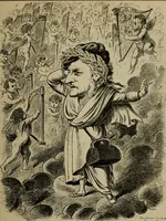 Picture 63 of 165 from Richard Wagner en caricatures : 130 reproductions de caricatures françaises, allemandes, anglaises, italiennes, portraits : autographes (lettre et musique) dessins originaux de J. Blass, Moloch et Tiret-Bognet (1892), leaf 136