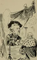 An illustration from Richard Wagner en caricatures : 130 reproductions de caricatures françaises, allemandes, anglaises, italiennes, portraits : autographes (lettre et musique) dessins originaux de J. Blass, Moloch et Tiret-Bognet (1892)