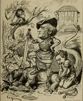 Picture 78 of 165 from Richard Wagner en caricatures : 130 reproductions de caricatures françaises, allemandes, anglaises, italiennes, portraits : autographes (lettre et musique) dessins originaux de J. Blass, Moloch et Tiret-Bognet (1892), leaf 168