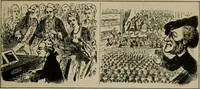 An illustration from Richard Wagner en caricatures : 130 reproductions de caricatures françaises, allemandes, anglaises, italiennes, portraits : autographes (lettre et musique) dessins originaux de J. Blass, Moloch et Tiret-Bognet (1892)