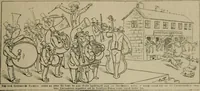 An illustration from Richard Wagner en caricatures : 130 reproductions de caricatures françaises, allemandes, anglaises, italiennes, portraits : autographes (lettre et musique) dessins originaux de J. Blass, Moloch et Tiret-Bognet (1892)
