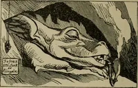 An illustration from Richard Wagner en caricatures : 130 reproductions de caricatures françaises, allemandes, anglaises, italiennes, portraits : autographes (lettre et musique) dessins originaux de J. Blass, Moloch et Tiret-Bognet (1892)
