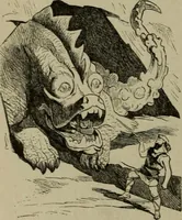 An illustration from Richard Wagner en caricatures : 130 reproductions de caricatures françaises, allemandes, anglaises, italiennes, portraits : autographes (lettre et musique) dessins originaux de J. Blass, Moloch et Tiret-Bognet (1892)