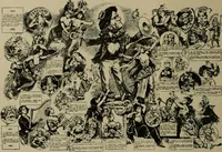 An illustration from Richard Wagner en caricatures : 130 reproductions de caricatures françaises, allemandes, anglaises, italiennes, portraits : autographes (lettre et musique) dessins originaux de J. Blass, Moloch et Tiret-Bognet (1892)