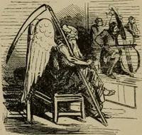 An illustration from Richard Wagner en caricatures : 130 reproductions de caricatures françaises, allemandes, anglaises, italiennes, portraits : autographes (lettre et musique) dessins originaux de J. Blass, Moloch et Tiret-Bognet (1892)