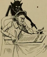 An illustration from Richard Wagner en caricatures : 130 reproductions de caricatures françaises, allemandes, anglaises, italiennes, portraits : autographes (lettre et musique) dessins originaux de J. Blass, Moloch et Tiret-Bognet (1892)
