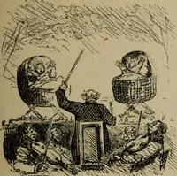 Picture 113 of 165 from Richard Wagner en caricatures : 130 reproductions de caricatures françaises, allemandes, anglaises, italiennes, portraits : autographes (lettre et musique) dessins originaux de J. Blass, Moloch et Tiret-Bognet (1892), leaf 230
