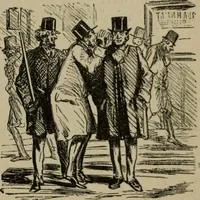 An illustration from Richard Wagner en caricatures : 130 reproductions de caricatures françaises, allemandes, anglaises, italiennes, portraits : autographes (lettre et musique) dessins originaux de J. Blass, Moloch et Tiret-Bognet (1892)