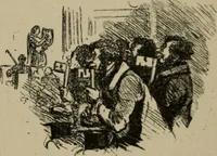An illustration from Richard Wagner en caricatures : 130 reproductions de caricatures françaises, allemandes, anglaises, italiennes, portraits : autographes (lettre et musique) dessins originaux de J. Blass, Moloch et Tiret-Bognet (1892)
