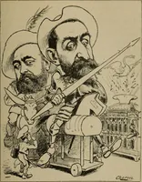 An illustration from Richard Wagner en caricatures : 130 reproductions de caricatures françaises, allemandes, anglaises, italiennes, portraits : autographes (lettre et musique) dessins originaux de J. Blass, Moloch et Tiret-Bognet (1892)